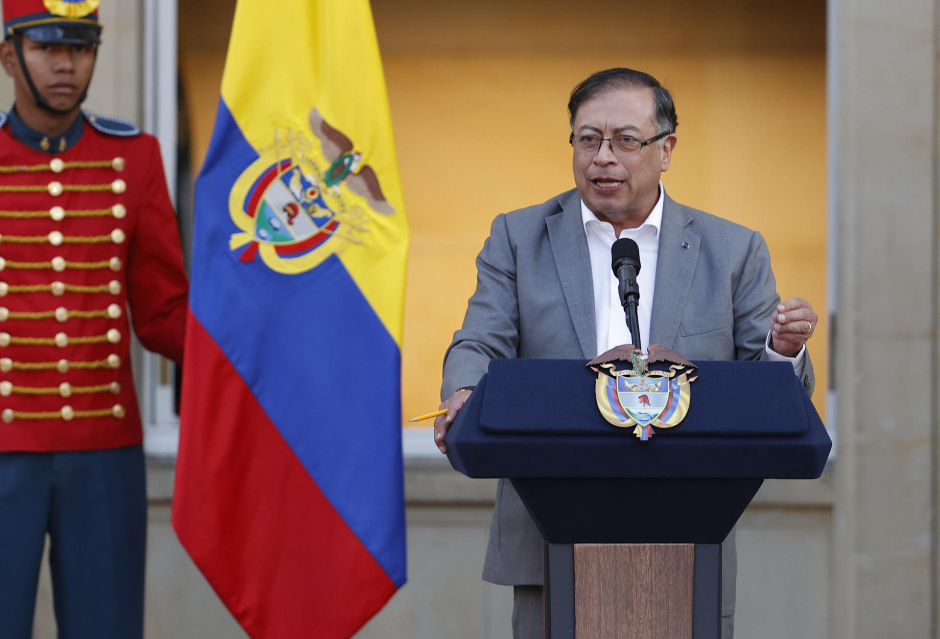 Colombian President Gustavo Petro gives a speech in Bogota. EFE/ Mauricio Dueñas Castañeda/File
