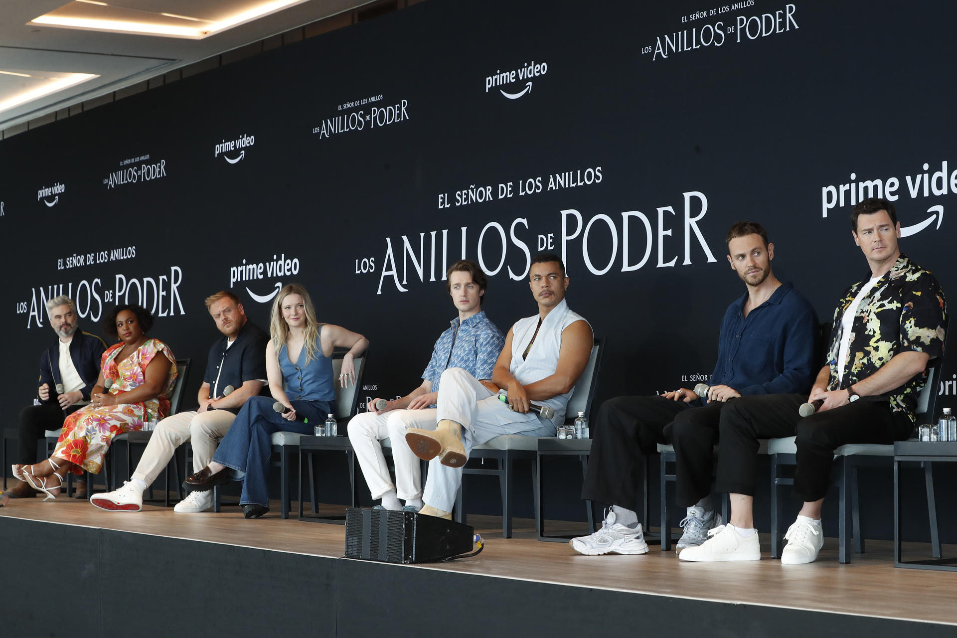 Foto de archivo de varios de los integrantes del elenco de la serie de Amazon Primer "Los anillos de poder", durante una rueda de prensa en Ciudad de México. EFE/Mario Guzmán