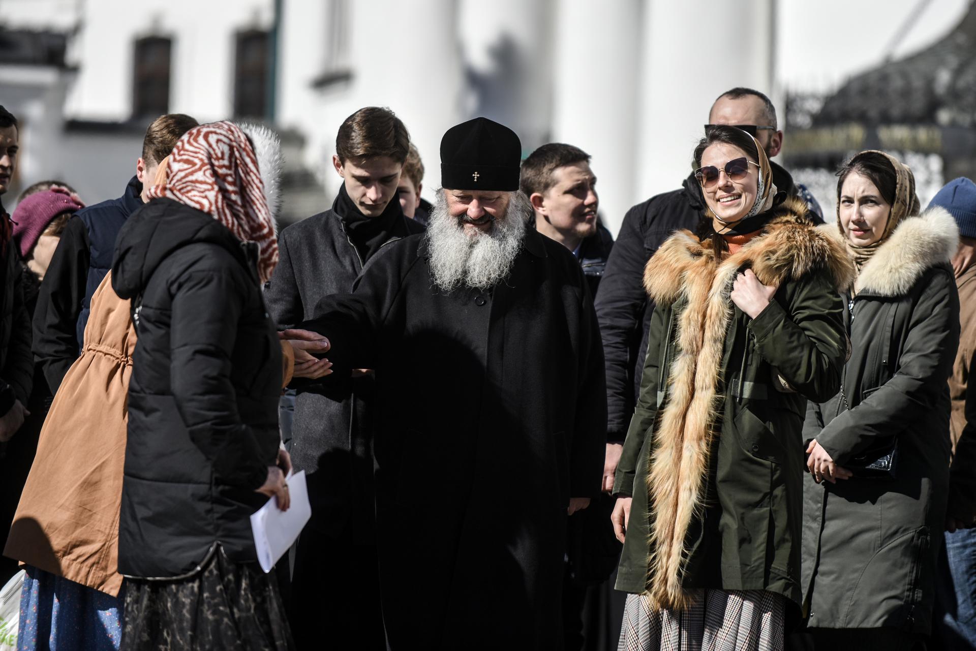 Pavlo, the abbot of the Kyiv-Pechersk Lavra and Metropolitan of the Ukrainian Orthodox Church of the Moscow Patriarchate (UOC-MP), joins believers of the UOC-MP at the Kyiv-Pechersk Lavra (Monastery of the Caves) monastery complex, in Kyiv, Ukraine, 30 March 2023. EFE/EPA/OLEG PETRASYUK