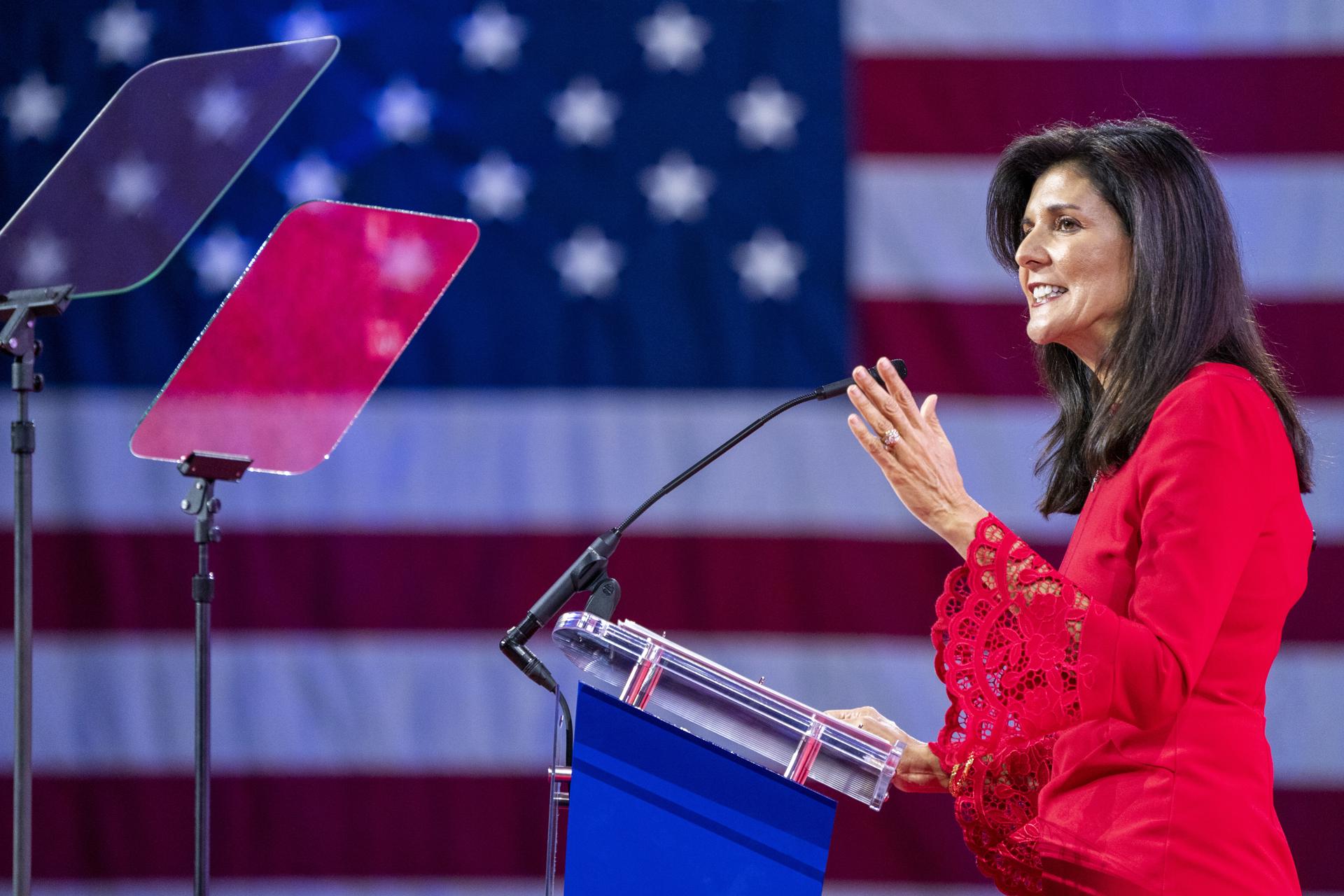 Former South Carolina Gov. Nikki Haley speaks at the Conservative Political Action Conference in Oxon Hill, Maryland, on 3 March 2023. EFE/EPA/SHAWN THEW
