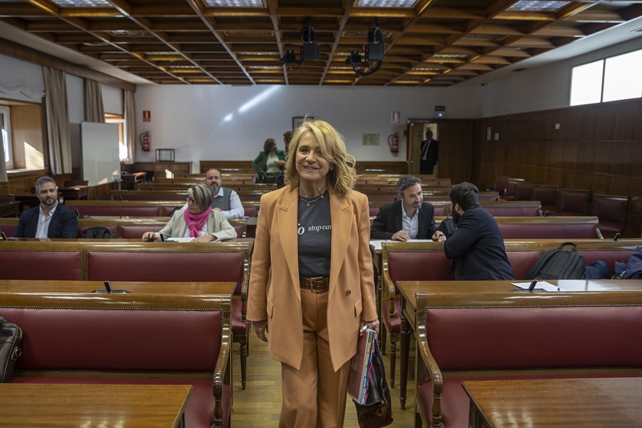 Comparecencia de la presidenta interina del Consejo de Administración de la Corporación RTVE, Elena Sánchez, hoy en el Senado en Madrid.