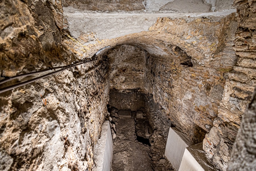 Vista de las termas romanas de Amador de los Ríos, un nuevo hallarzgo descubierto en Toledo.