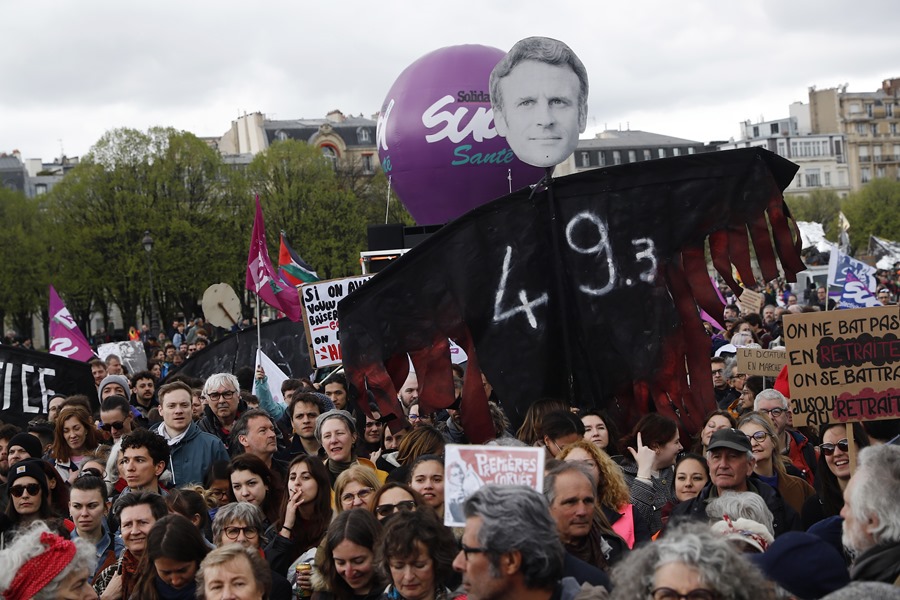 Manifestación contra la reforma de las pensiones de Macron