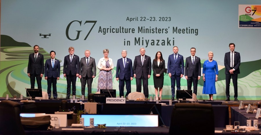 Ministros de Agricultura del G7, reunidos hoy en Japón.