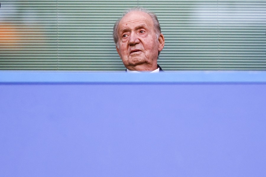 El rey emérito Juan Carlos I, durante el partido de ayer en entre el Chelsea y el Real Madrid en Londres.