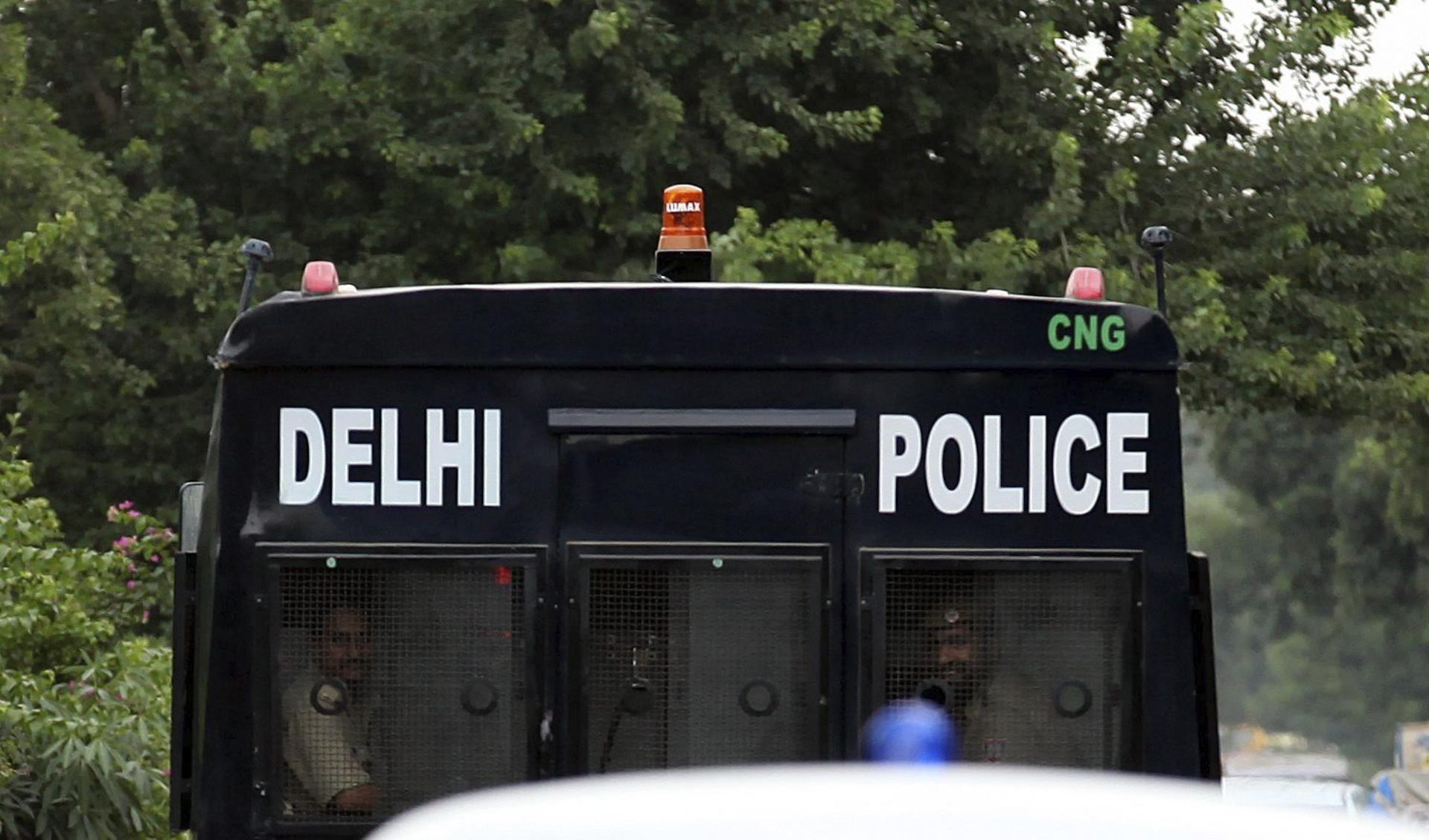 A file photo shows a Delhi police van in New Delhi, India, 10 September 2013. EPA/FILE/MONEY SHARMA