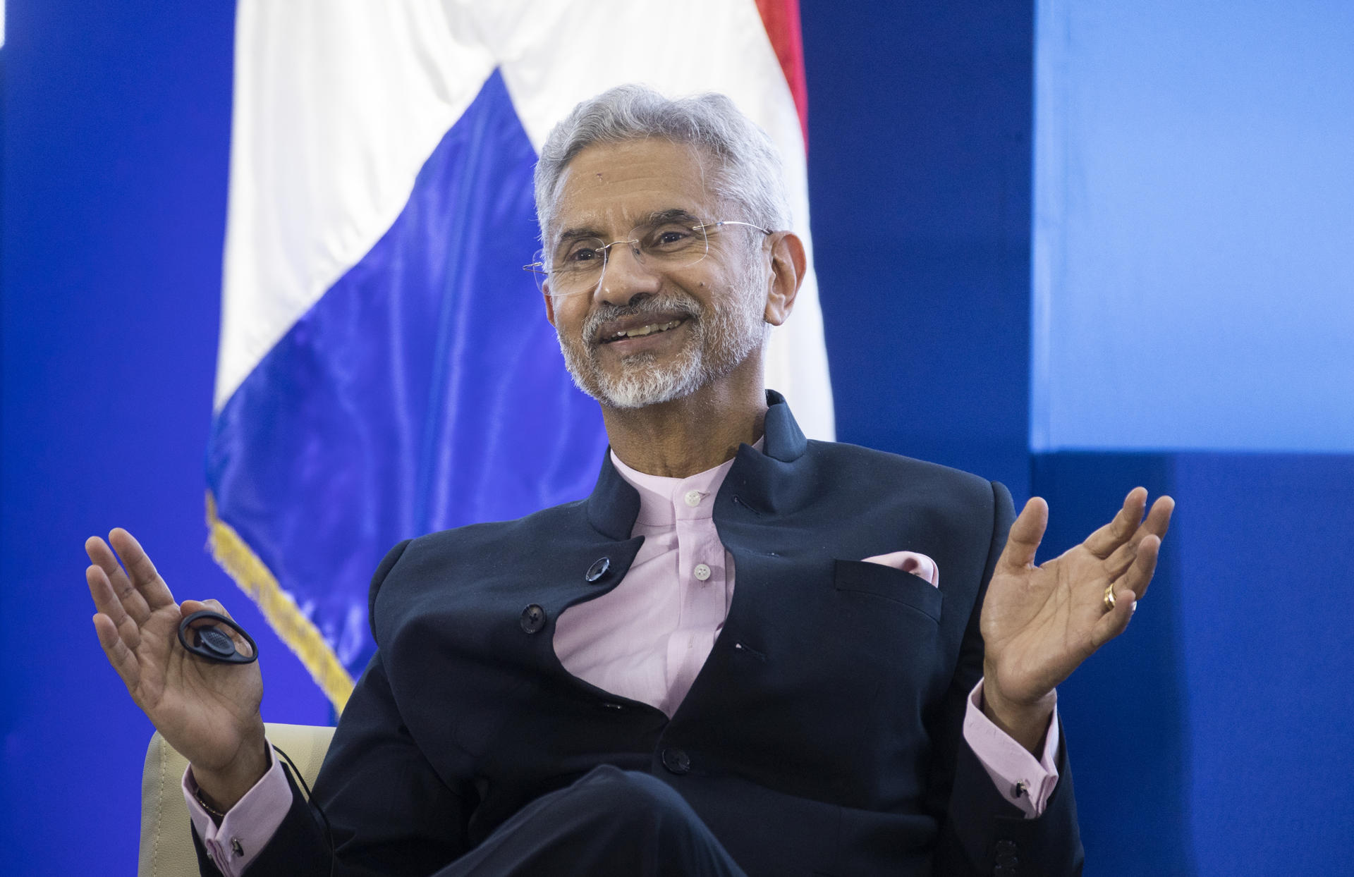 India's minister of External Affairs, Dr. S. Jaishankar, takes part in an Indian-Dominican business forum in Santo Domingo on 28 April 2023. EFE/Orlando Barría
