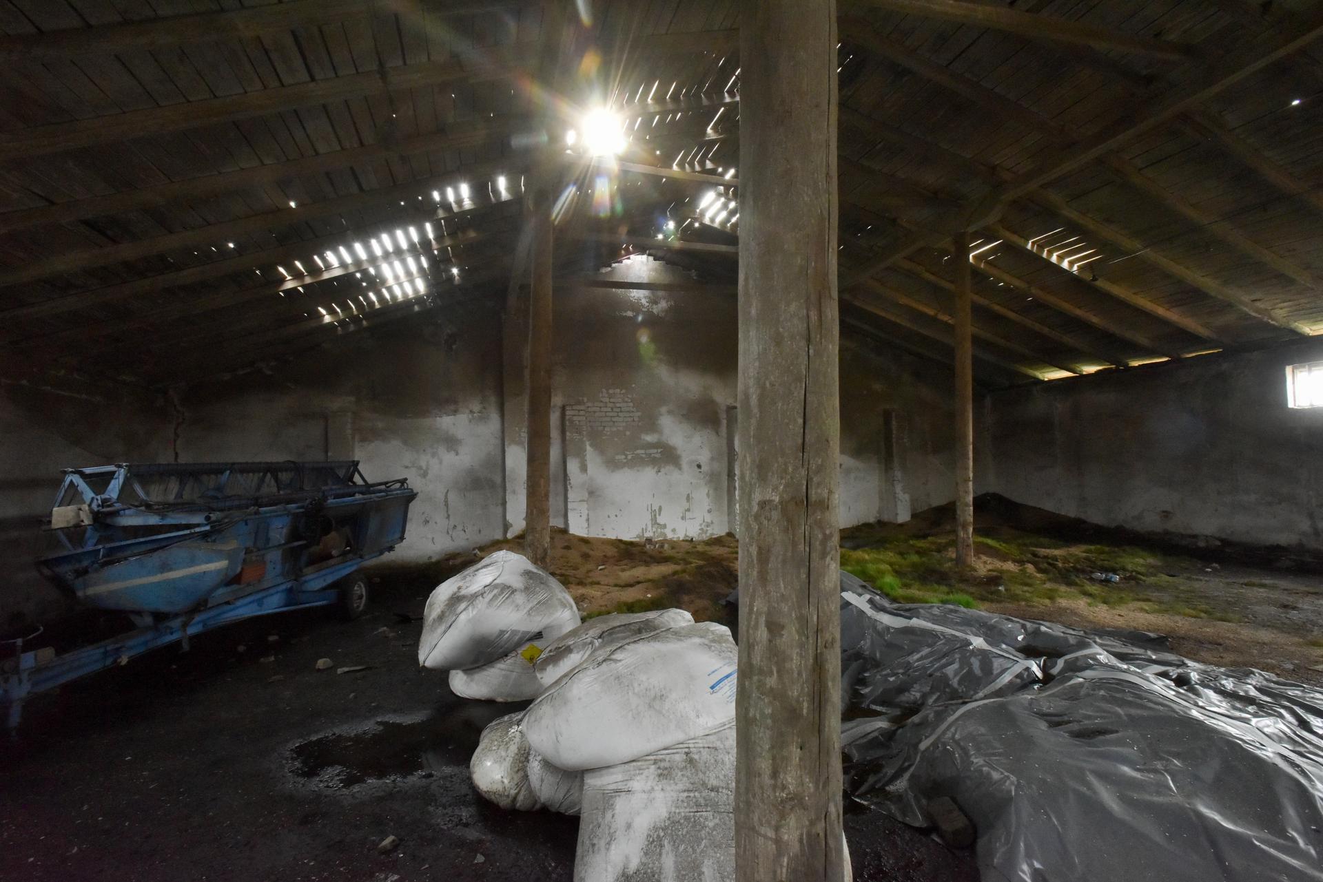 (FILE) Spoiled grain inside a storage area at the farm of Serhiy Kokhan, 47, which was destroyed in combat action, in Yaremivka village, Kharkiv Region, Ukraine, 05 April 2023. EFE/EPA/OLEG PETRASYUK