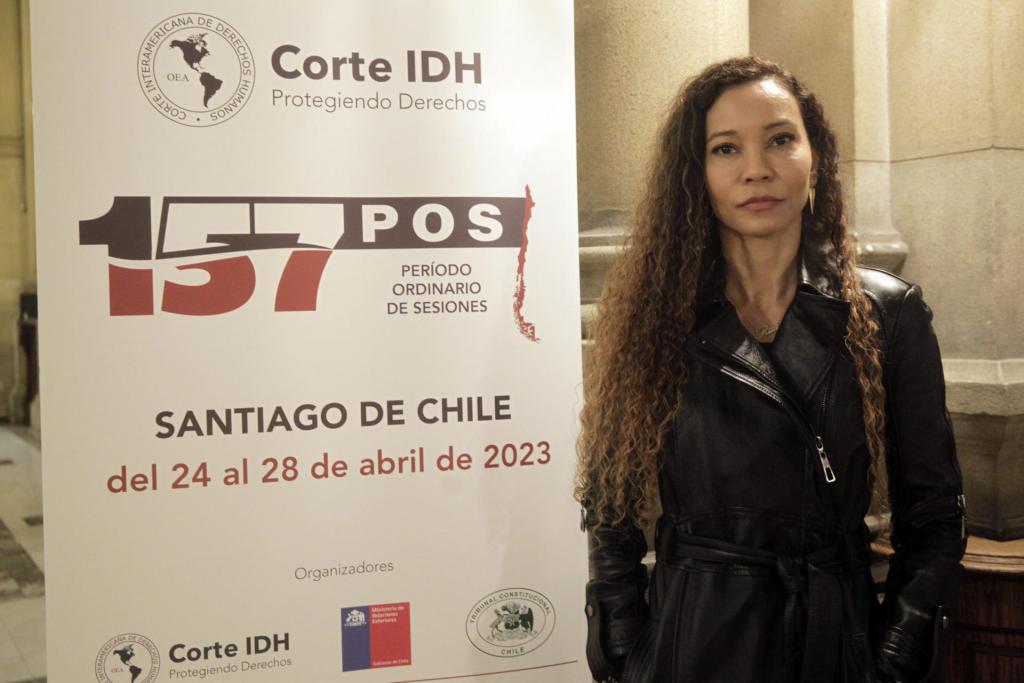 La secretaria ejecutiva del Ministerio de Derechos Humanos y de Ciudadanía de Brasil, Rita Oliveira, posa durante una entrevista con EFE, hoy en Santiago (Chile). EFE/Javier Martín
