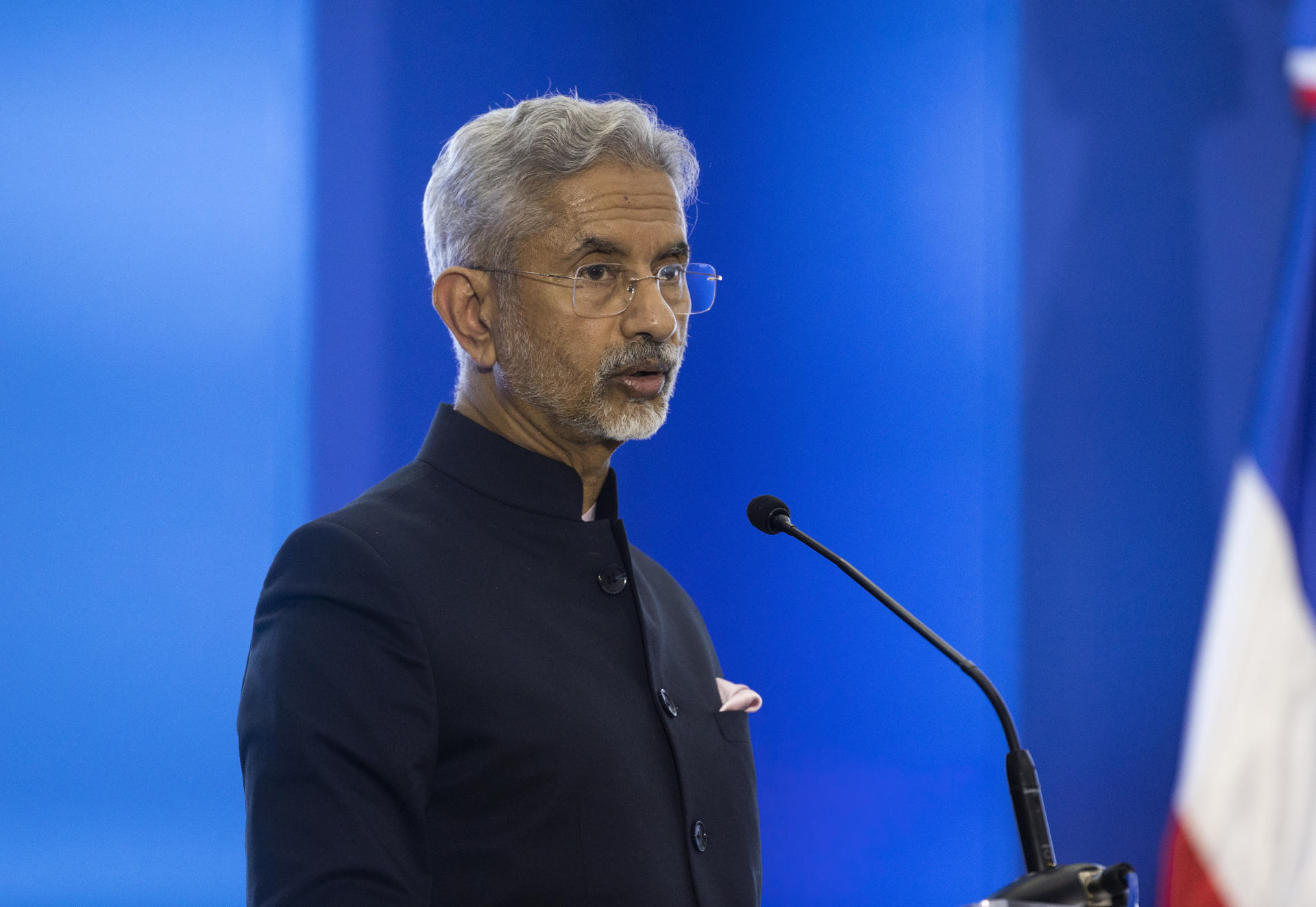 India's minister of External Affairs, Dr. S. Jaishankar, speaks at an Indian-Dominican business forum in Santo Domingo on 28 April 2023. EFE/Orlando Barría
