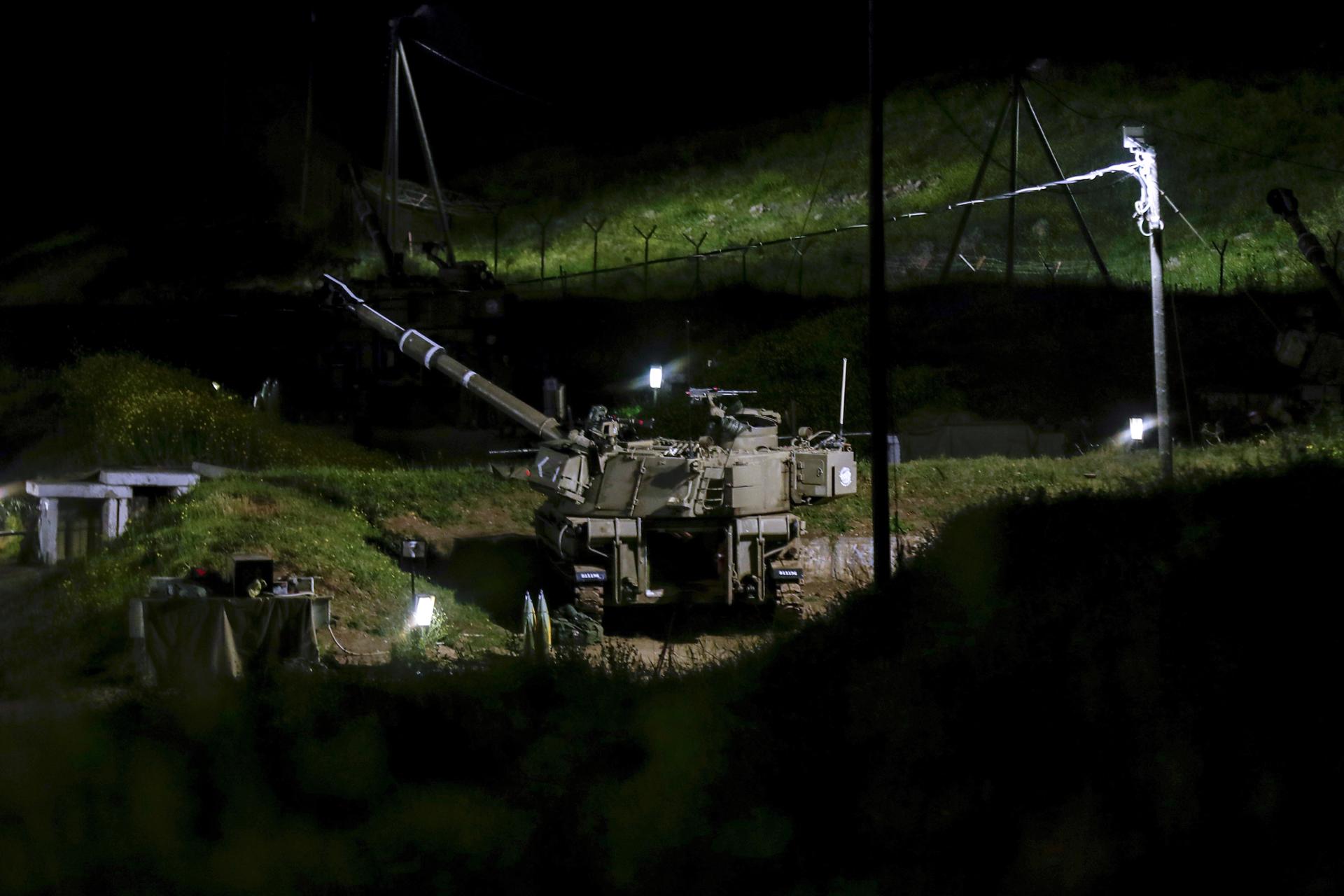 A view on 6 April 2023 of an Israel Defense Forces battery on Israel's northern border. EFE/EPA/ATEF SAFADI