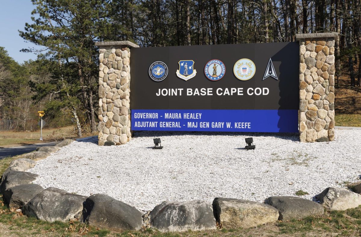 Imagen reciente de la entrada de la base de Cape Cod, donde Jack Teixeira trabajaba.