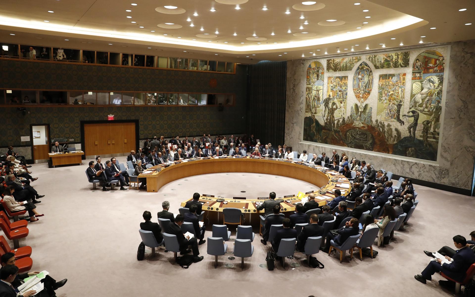 Foto de archivo de una reunión del Consejo de Seguridad de la ONU que rusia presidirá el próximo mes.