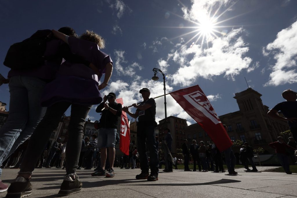 Los sindicatos han celebrado en diferentes manifestaciones en Pamplona el primero de mayo