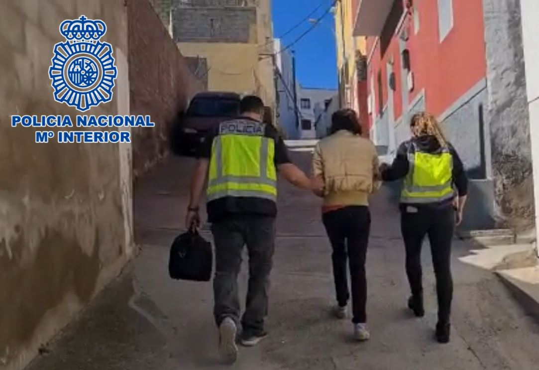 Captura de un vídeo facilitado por la Policía con una de las detenciones en Gran Canaria.