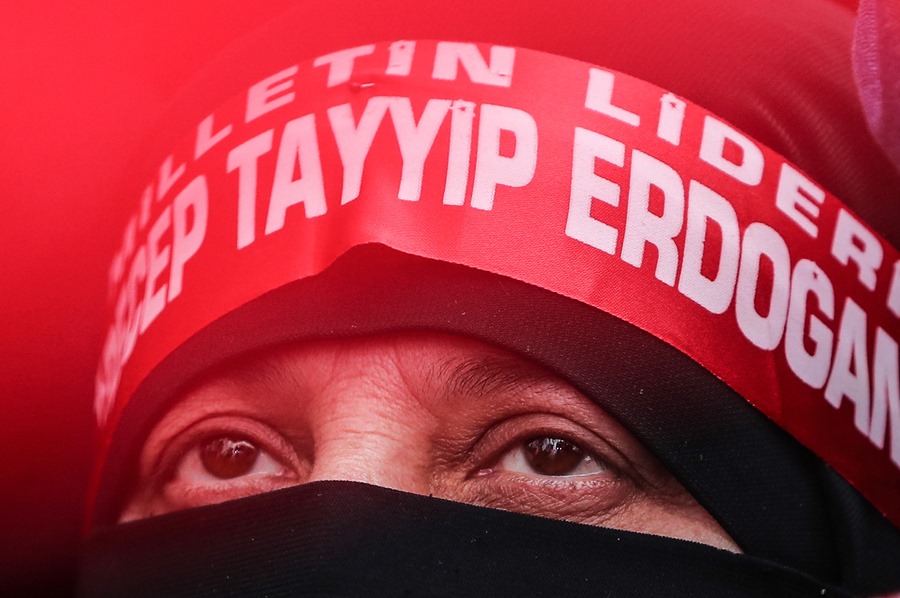 Un seguidor del presidente de Turquía, Recep Tayyip Erdogan, en Estambul. 
