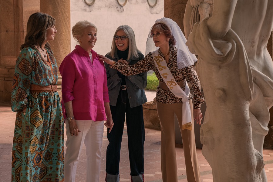  Las actrices Mary Steenburgen (i), Candice Bergen (2i), Diane Keaton (2d) y Jane Fonda (d), 