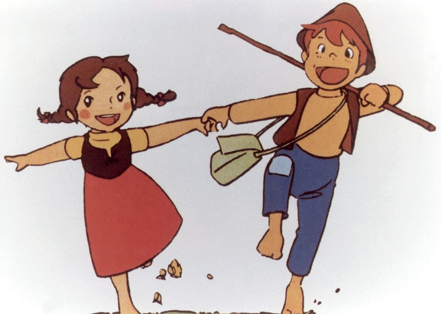 Dibujos animados de Heidi y Pedro