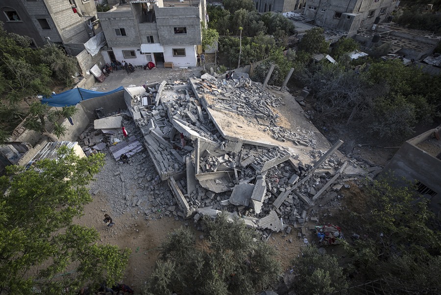 Una casa destrozada tras los enfrentamientos entre Israel y Gaza en Beit Lahiya. 