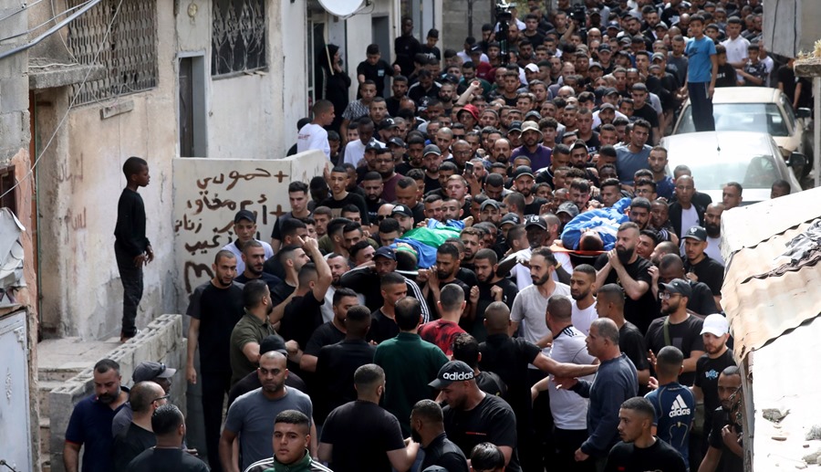 Funeral por los palestinos muertos