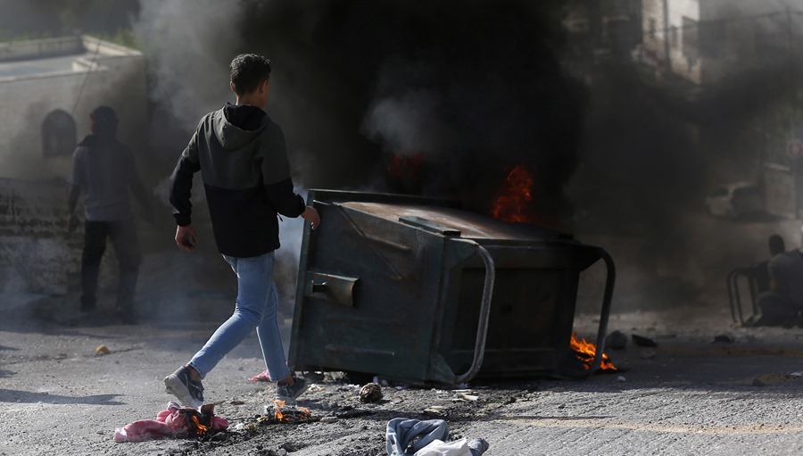 Choques entre palestinos e israelíe shoy en Nablus