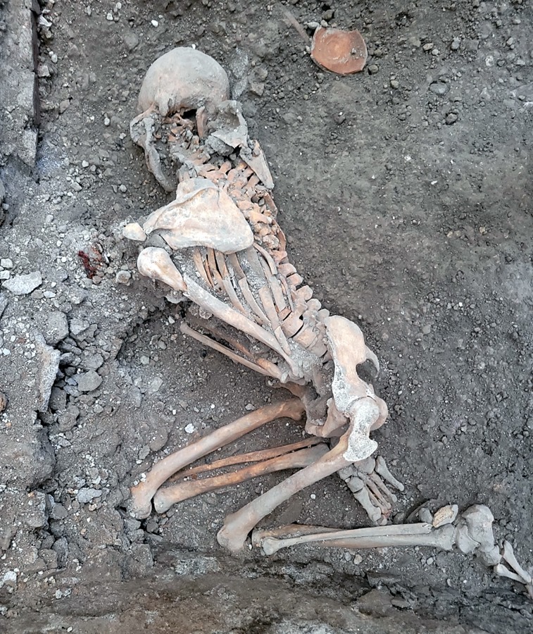 Unos de los cuerpos hallados en Pompeya