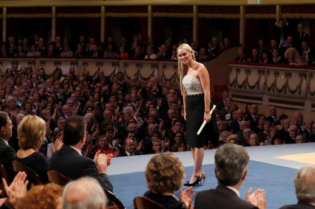 Archive image of the American skier Lindsey Vonn after receiving the 2019 Princess of Asturias Award for Sports. EFE/ Ballesteros.