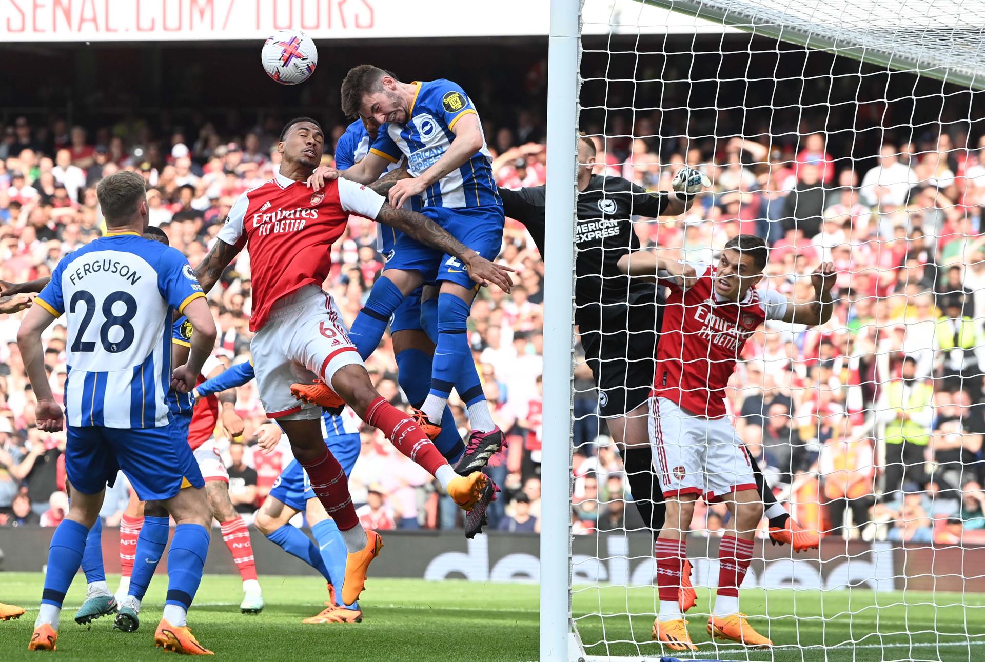 Action in Brighton's 3-0 road win over Arsenal at Emirates Stadium in London, United Kingdom, on May 14, 2023. EFE/EPA/NEIL HALL
