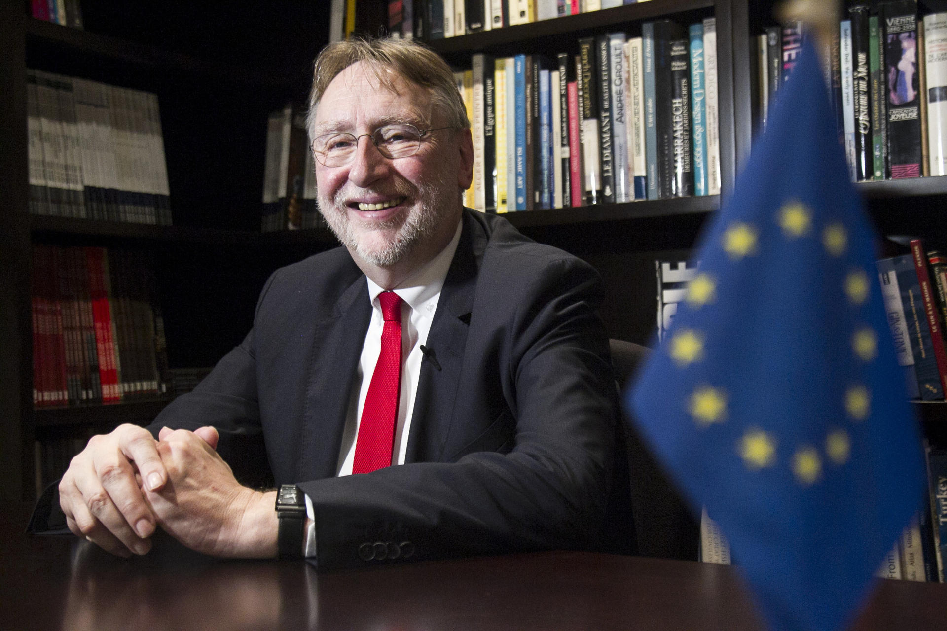 A File photo dated February 16, 2018 of the Chairman of the European Parliament's Committee on International Trade, Bernd Lange, during an interview with EFE, at the residence of the ambassador of the European Union in Lima (Peru). EFE/ Eduardo Cavero ARCHIVE