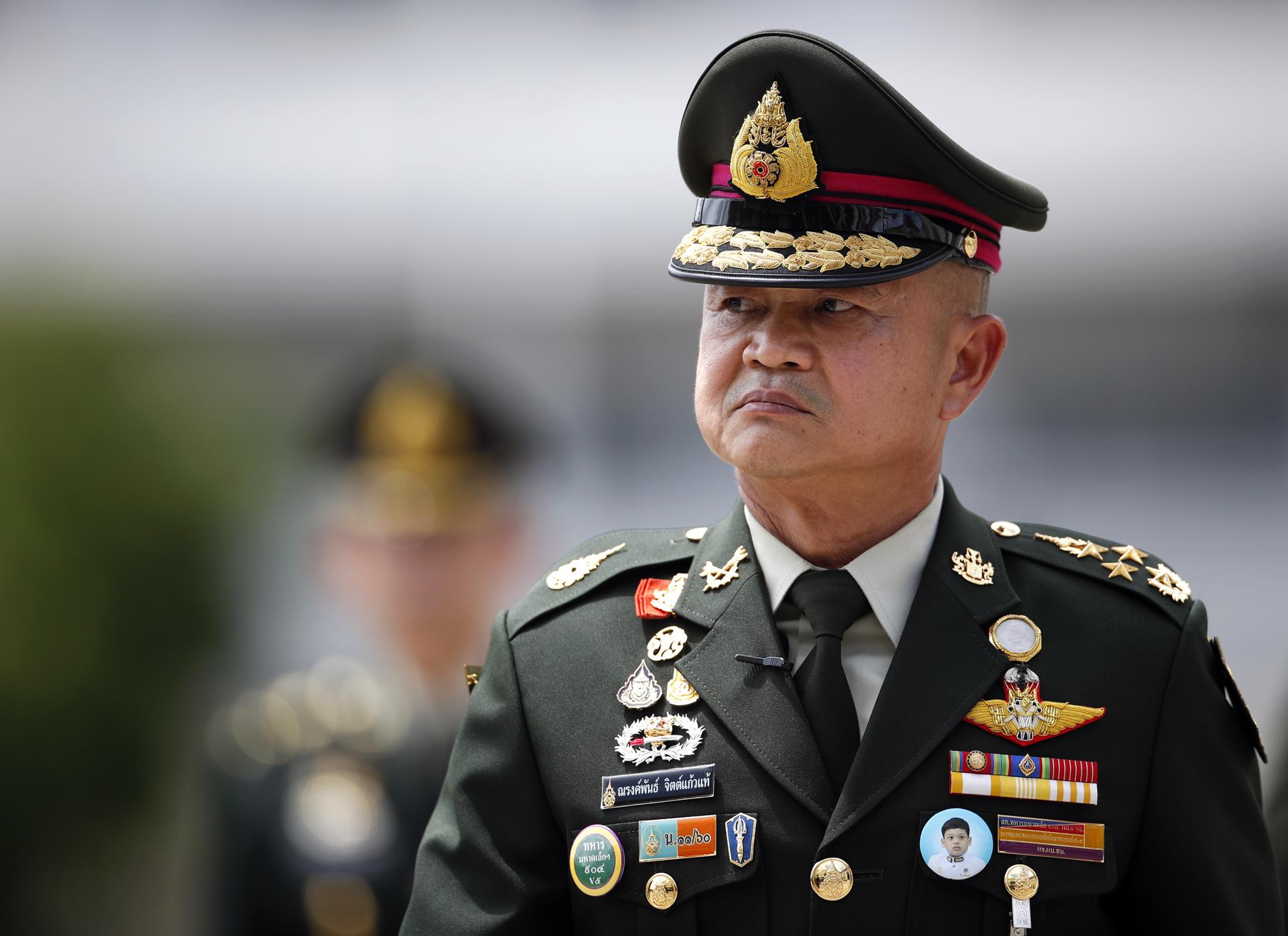 Thailand's newly appointed army chief General Narongpan Jittkaewtae during the army commander-in-chief handover ceremony at the Royal Thai Army headquarters in Bangkok, Thailand, 29 September 2020. EFE-EPA FILE/RUNGROJ YONGRIT