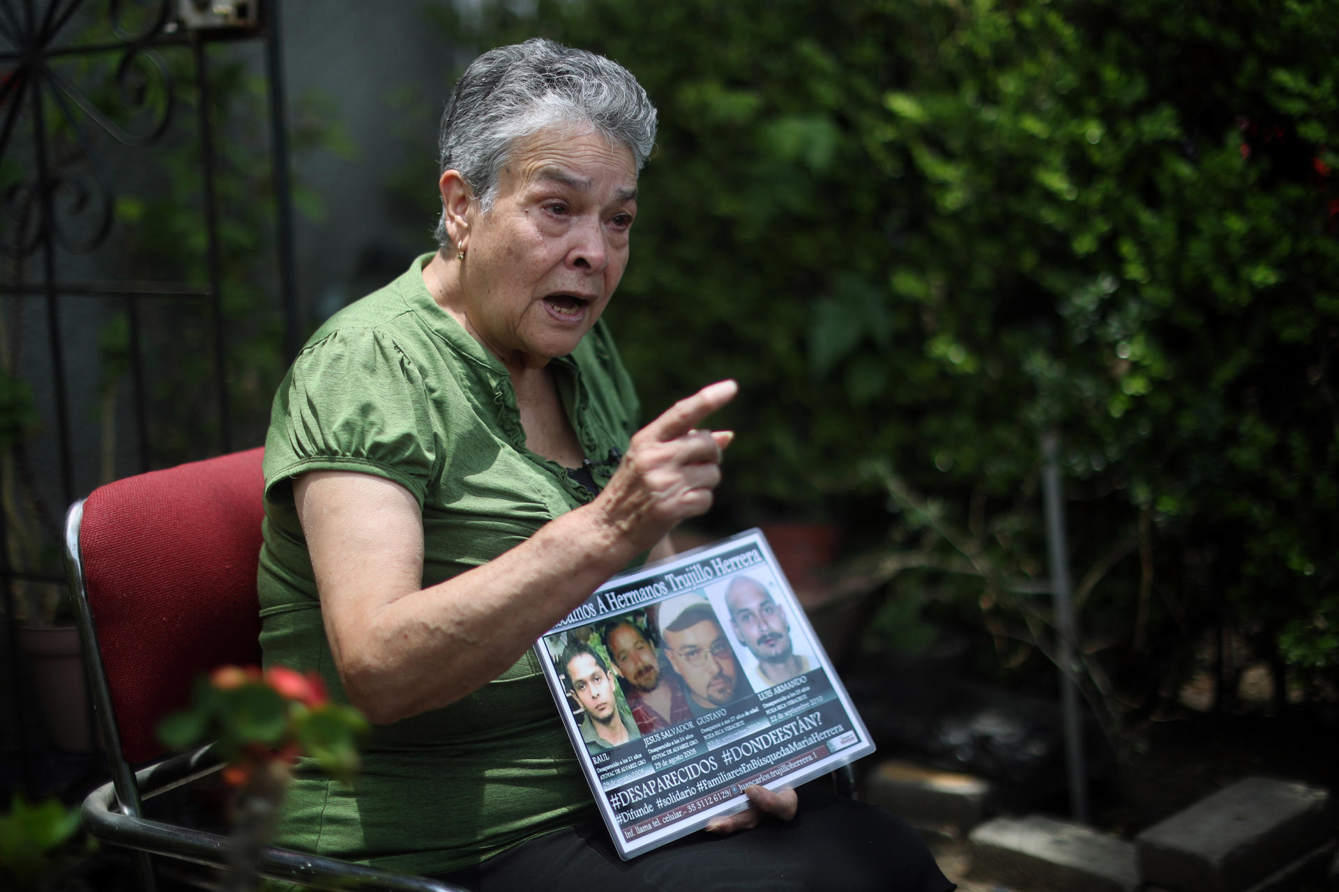 Maria Herrera, a mother who founded a network of collectives to help families investigate disappearances after four of her sons went missing, is interviewed by Efe on 6 May 2023 in Mexico City, Mexico. EFE/Sashenka Gutierrez