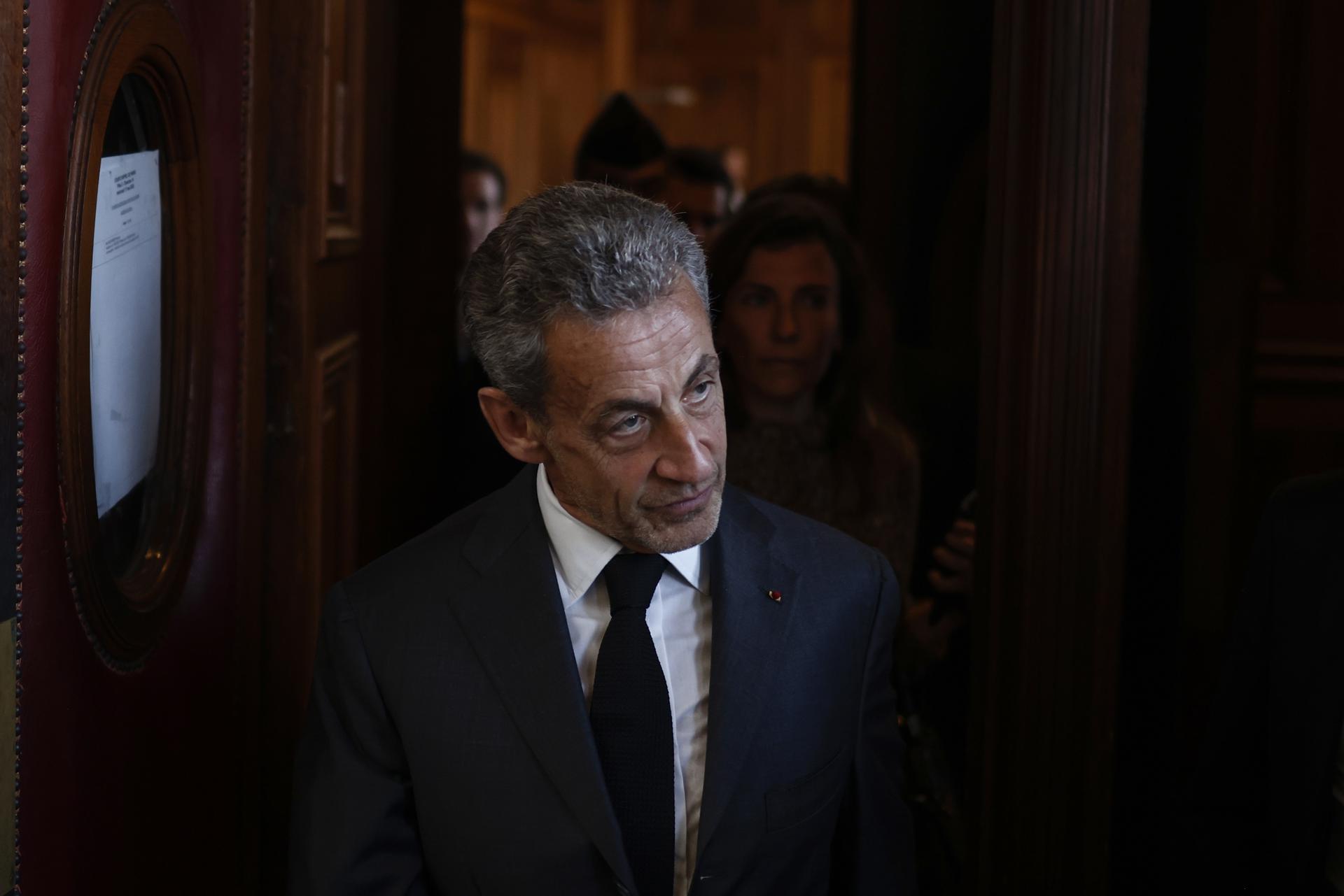 Former French President Nicolas Sarkozy exits the courthouse after appeal court upheld his corruption conviction, Paris, France, 17 May 2023. EFE/EPA/YOAN VALAT