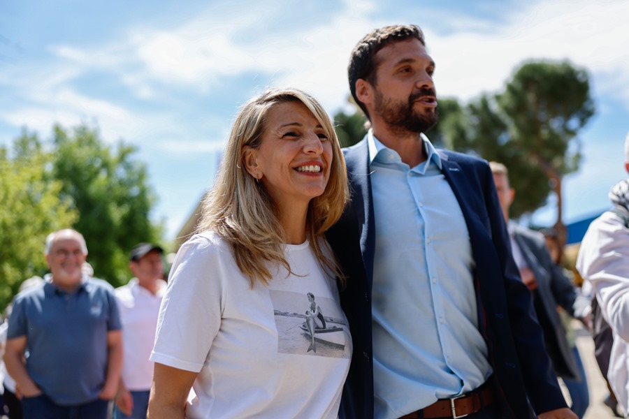 Yolanda Díaz abre su campaña apoyando a Podemos en la localidad madrileña de Alcorcón