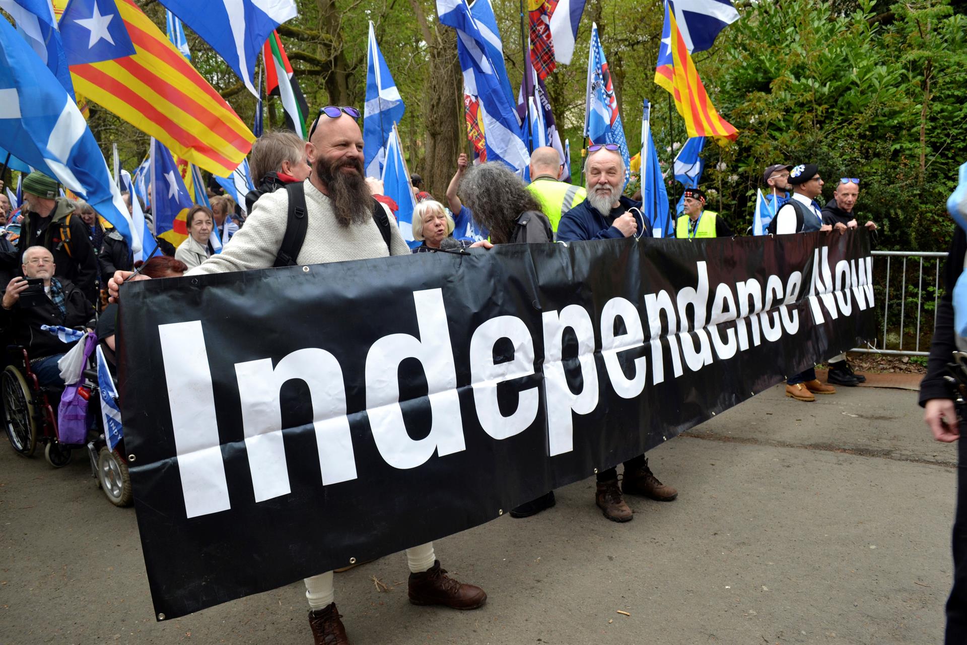 Manifestación pro independentista en Escocia