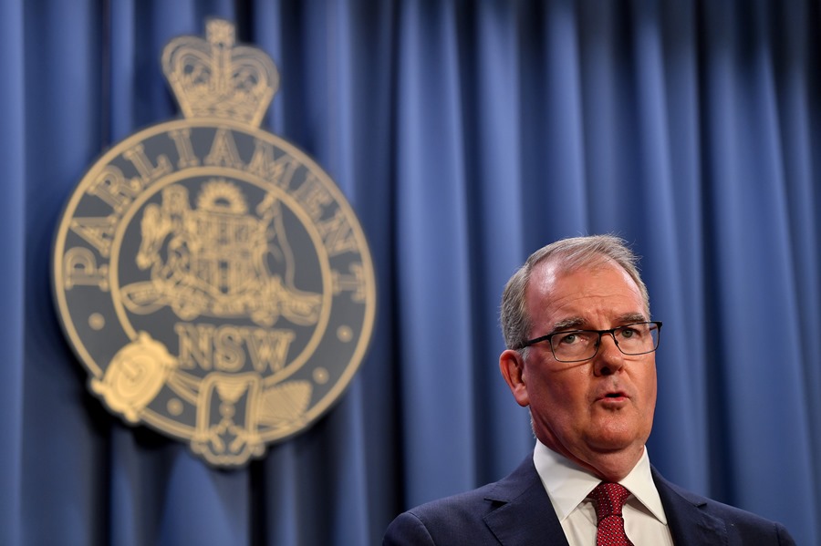 El fiscal general de Nueva Gales del Sur, Michael Daley, en una comparecencia ante la prensa sobre la condena de Kathleen Folbigg, en Sídney, Australia, este 5 de junio. 