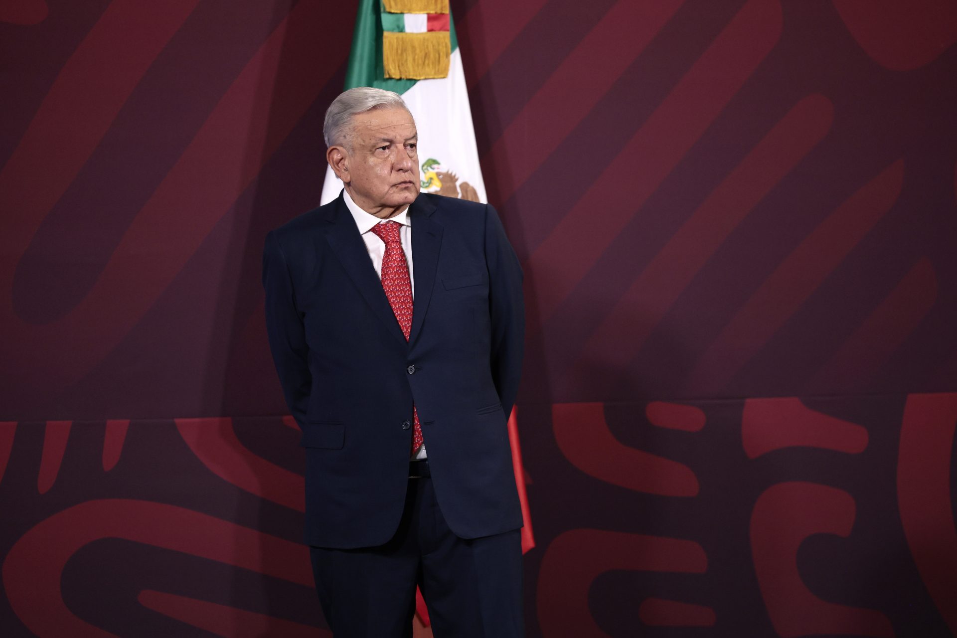 El presidente de México, Andrés Manuel López Obrador, ofrece su conferencia de prensa, el 6 de junio de 2023, en el Palacio Nacional en Ciudad de México (México). EFE/José Méndez