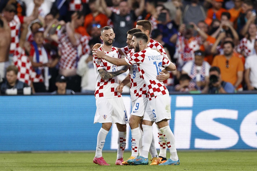 Celebración de los jugadores de Croacia