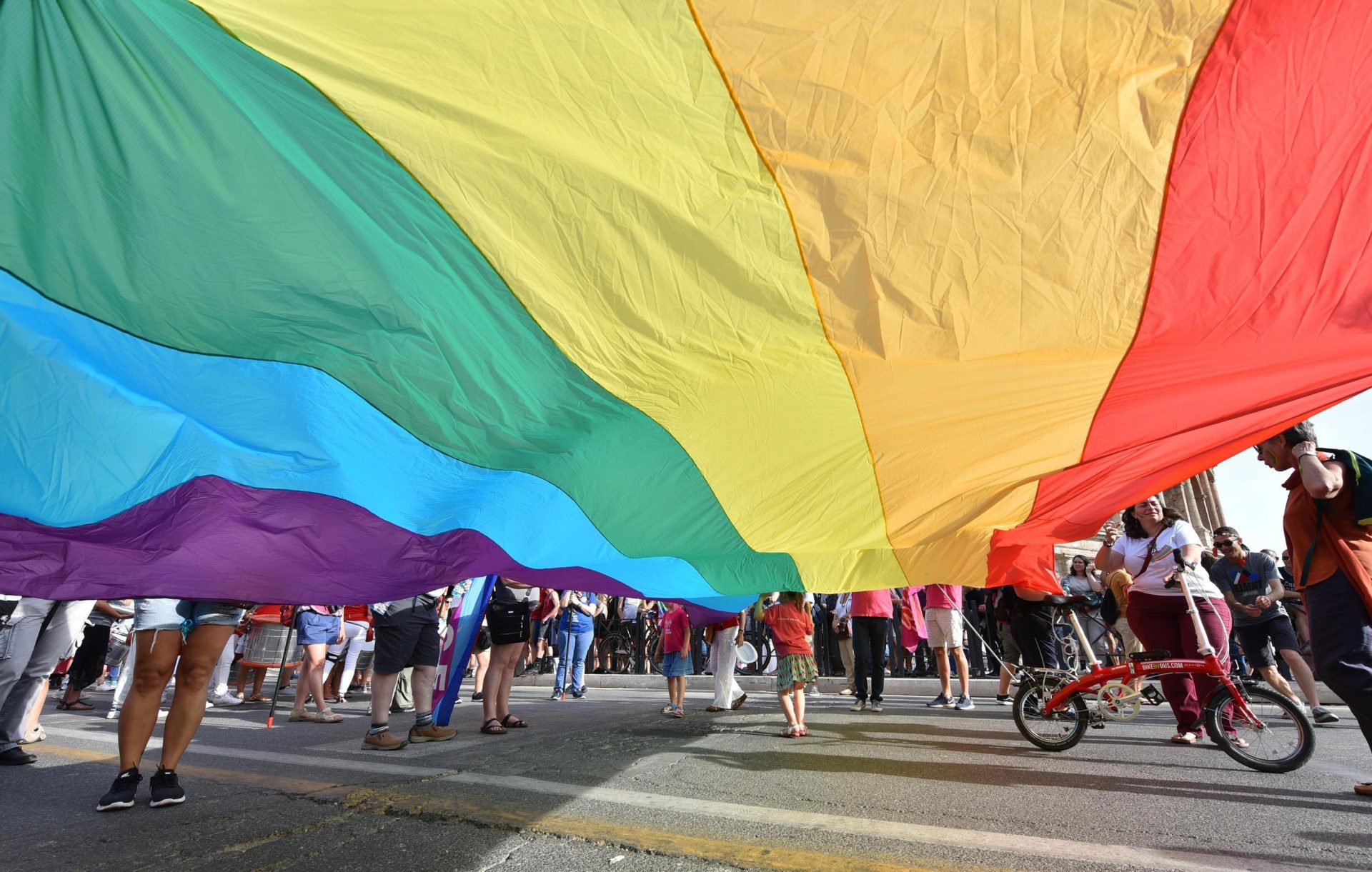 Desfile del orgullo gay en Roma.