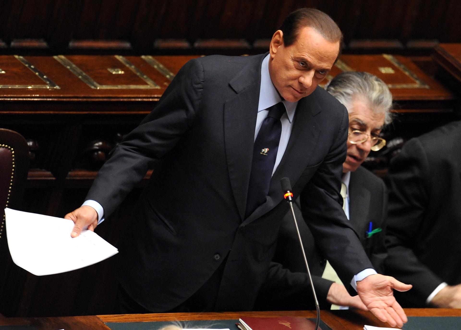 Italian Prime Minister Silvio Berlusconi during his address to the parliament about the confidence vote, in Rome, Italy, 13 December 2010 (reissued 12 June 2023). EFE-EPA/ETTORE FERRARI
