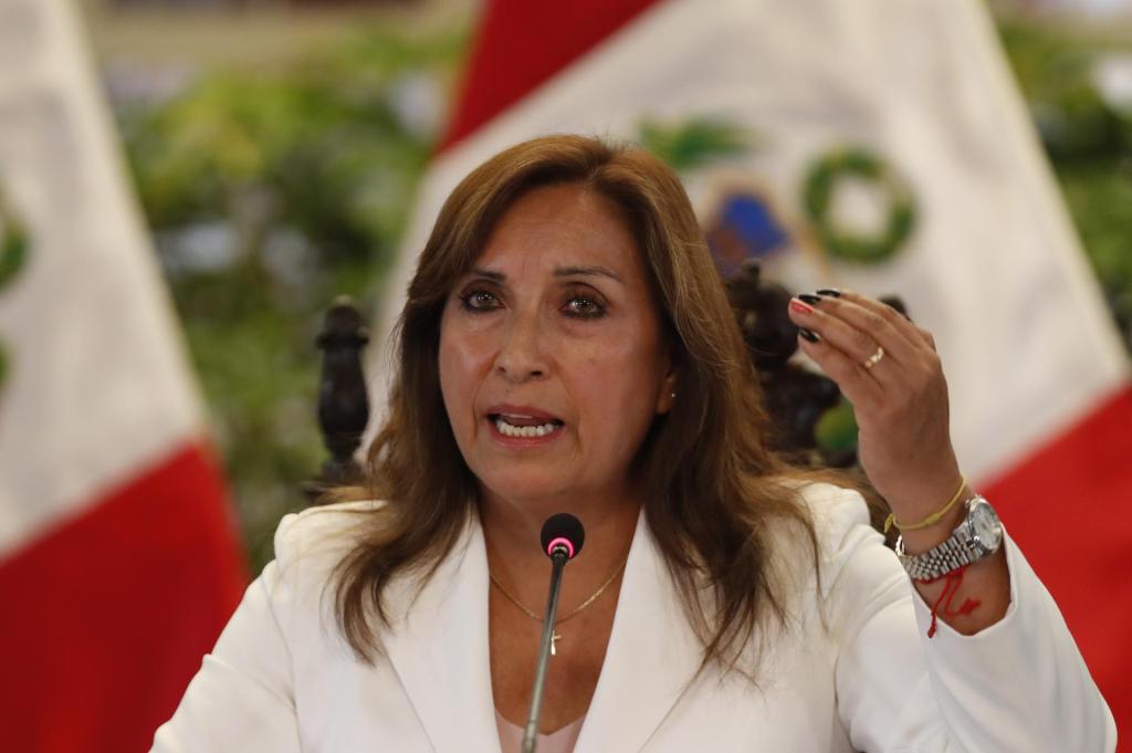 The president of Peru, Dina Boluarte, in a file photograph.  EFE/Paolo Aguilar