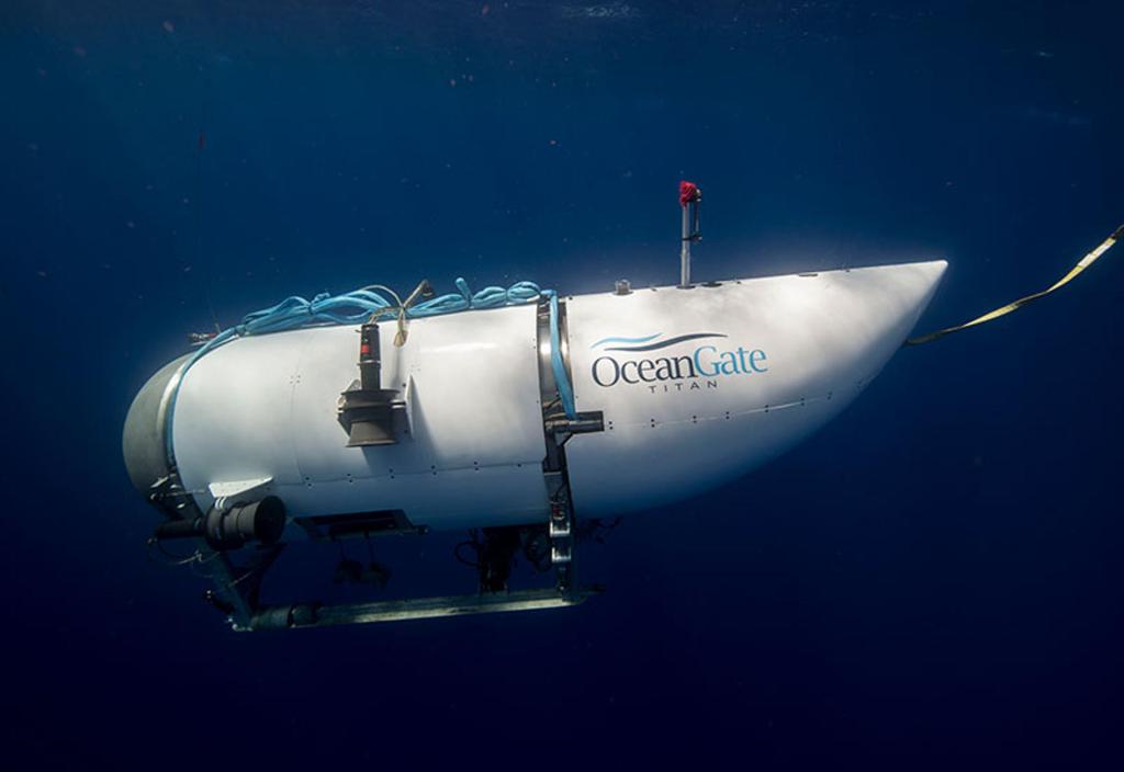 Fotografía facilitada por Ocean Gate que muestra el exterior de un submarino turístico, con capacidad para cinco personas, operado por la citada compañía. EFE/Ocean Gate
