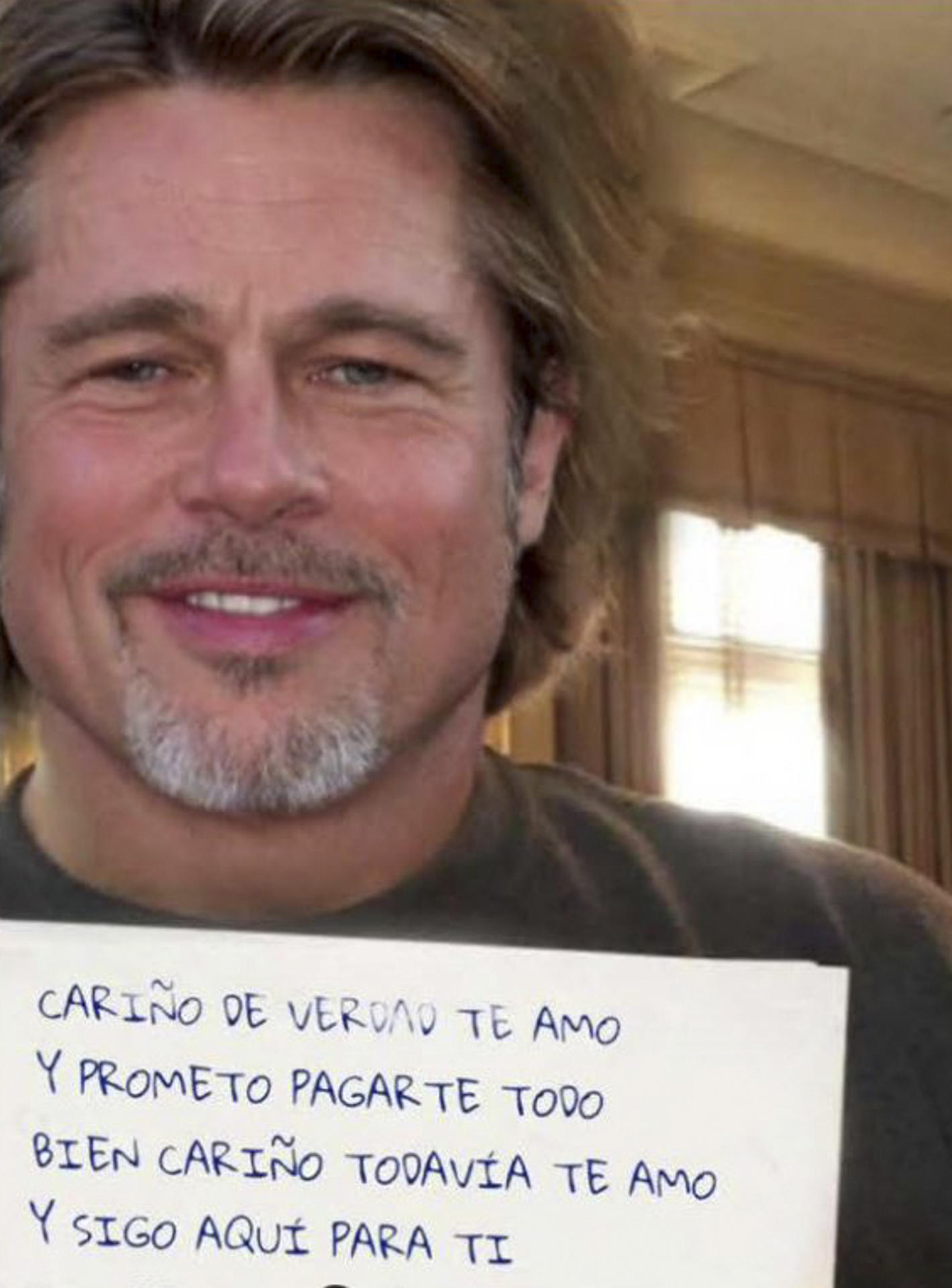 A handout photo filed in a lawsuit by a Spanish women who was allegedly scammed out of at least 170,000 euros by someone posing online as American actor Brad Pitt, Granada, Spain, 29 June 2023. EFE/HANDOUT