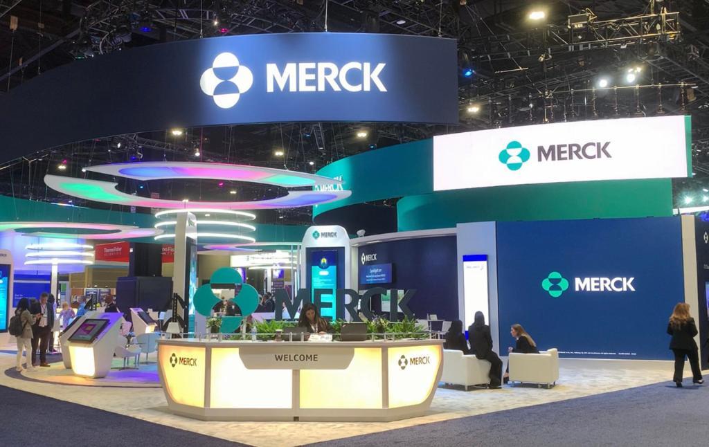 Photograph of the Merck pavilion at the annual meeting of the American Society of Clinical Oncology today in Chicago, USA.  EFE/Martha Garde