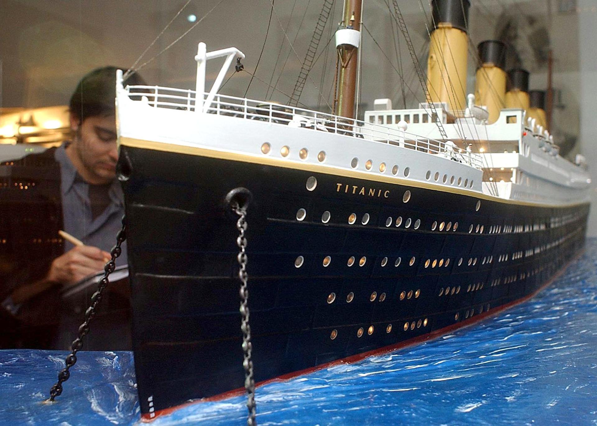 A model of the Titanic ship that is part of the exhibition "Titanic: The Exhibition" in León, Spain, on 30 March, 2003. EFE FILE/ J. CASARES
