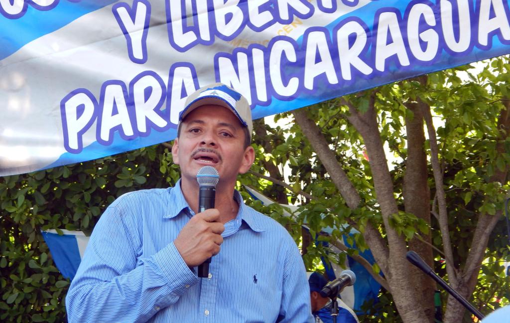 El líder del movimiento campesino nicaragüense Medardo Mairena, en una fotografía de archivo. EFE/ Leila Kassidi
