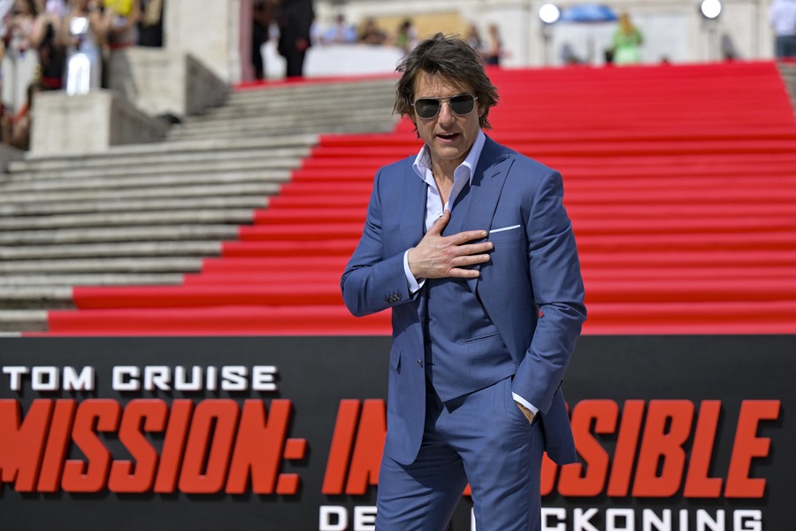 El actor Tom Cruise, durante la presentación de la película 'Mission: Impossible, el pasado lunes en Roma.
