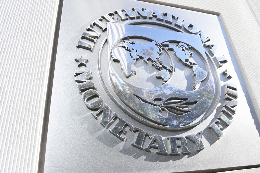 Fotografía de archivo del logotipo del Fondo Monetario Internacional en Washington, EE.UU. EFE/Lenin Nolly