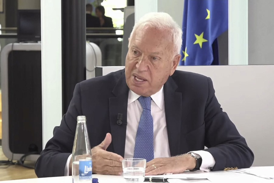  Captura del video que muestra al eurodiputado del PP y ex ministro de Asuntos Exteriores José Manuel García-Margallo durante el segundo debate temático organizado por la Agencia EFE.