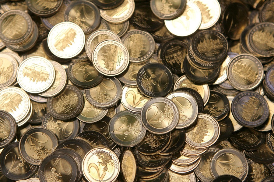 Monedas de dos euros, en una imagen de archivo.