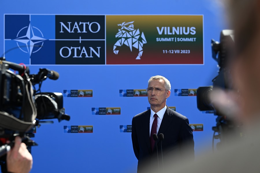 Imagen del secretario general de la OTAN en Vilna